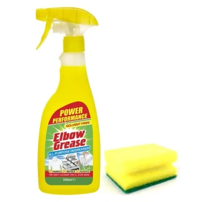Image of Elbow Grease All purpose Degreaser Spray 500 ml Effective Cleaner Formula for Kitchen, Fabric, and Metallic Surfaces with Sponge