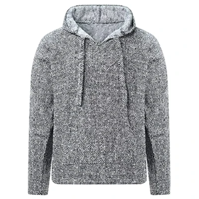 Image of Purity Style Mexican Baja Hoodie, Jerga Hooded Jumper Black and White Fleck Medium