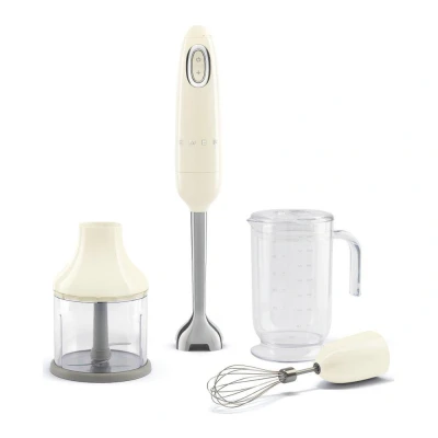 Image of Smeg HBF03CRUK Hand Blenders with Turbo Function, 3 Attachments, Retro 50&#039;s Style, 700W, Cream colour