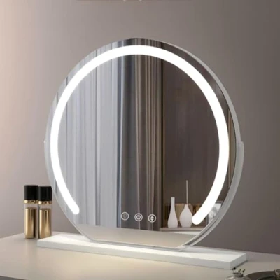 Image of UUDQCD dressing table Mirror, Vanity Shaving Mirrors Free Standing Mirror With Lights, Light Up for Lighting 3 Color Temperature (White,60X60cm)