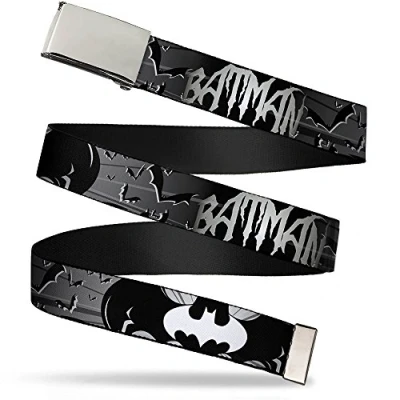 Image of Buckle Down Men&#039;s Web Belt Batman 1.25&quot; Grtel, Multicoloured, 3 cm Breit Passt Oben 107 Pant Größe