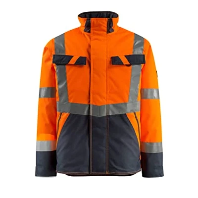 Image of Mascot 15935 126 14010 Penrith Safe Light Quilted Lining Water Repellent Class 3 Winter Jacket, Size 2XL, Hi Vis Orange/Dark Navy