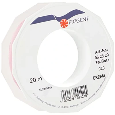 Image of C.E. Pattberg DREAM Ribbon With Wired Edges cloud of powder, 20 m Gifts Band For Colourful Presents, 25 mm Width, Decorative Christmas, Easter, Baby Showers, Wedding Etc Easy To Form