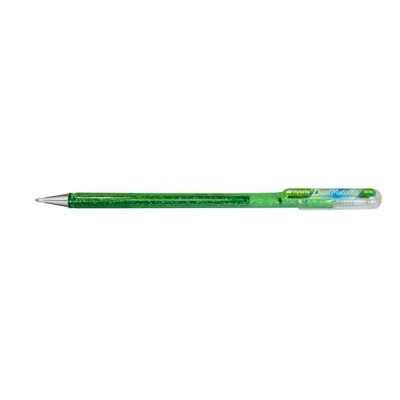 Image of Pentel Hybrid Dual K110 DMKX Metallic Gel Rollerball Pen Glitter Ink Colour Light Green/Metallic Blue &amp; Red Stroke Width 0.5 mm Pack of 12