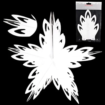 Image of Christmas Concepts® 16 (1.3ft) Large Foil 3D Star Hanging Decoration Trimming (White)