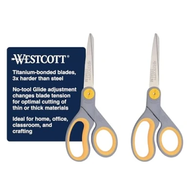 Image of ACME 13901 Titanium Straight Scissors 8&quot; 2/Pkg , Grey