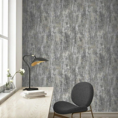 Image of SOPHIE LAURENCE Textured Wallpaper Metallic Silver Geometric Traingles Non Woven Vinyl (Sample, White)