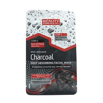 Image of Beauty Formulas Charcoal Deep Absorbing Facial Mask 13g 2 Step Cleanser &amp;