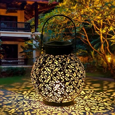 Image of Tomshine Solar Powered Garden Lantern Dusk to Dawn Auto On and Off,Waterproof for Farmhouse,Patio Yard Decorative Atmosphere Pack of 1