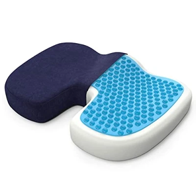 Image of bonmedico Orthopedic seat cushion with gel layer, memory foam For coccyx pain relief, pressure relief e.g. bedsores. car seat, office chair or wheelchair, Standard