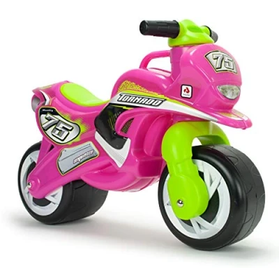 Image of INJUSA Tundra Tornado Ride On Pink Colour Recommended for Children +18 Months with Permanent and Waterproof Decoration Wide Plastic Wheels Carrying Handle