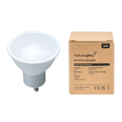 Image of MiniSun Dimmable 5W SMD LED GU10 Super Bright Thermo Plastic Light Bulb [6500K Cool White]