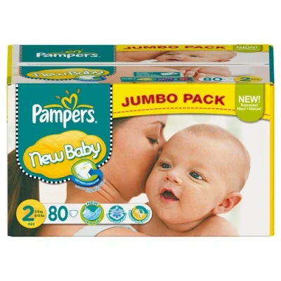 Image of Pampers New Baby Size 2 (Mini) Jumbo Pack 80 Nappies