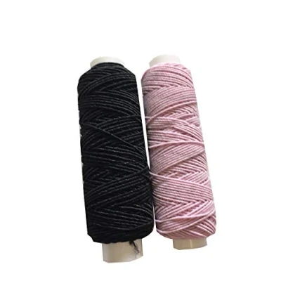 Image of Shirring Shearing Elastic Thread, 20 Meter Each Colour Per Spool, Pack of 2 X 20m Spools, Sewing, Haberdashery, Craft, Smocking, Gathering, (Black &amp; Pink), 30 Colours Available