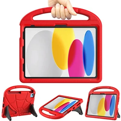 Image of Kids Case for iPad Pro 4th Generation 2022/iPad Air 6th/5th/4th Gen 2024/2022/2020, Mansiruyi 10.9&quot; 4th/iPad 6/5/4th Handle Stand 10.9/iPad 11 inch tablet Red