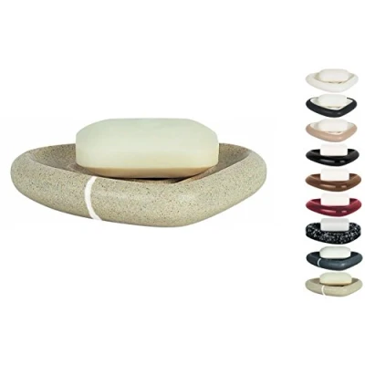 Image of Spirella Etna Polyresin Stoneware Soap Dish, Sand
