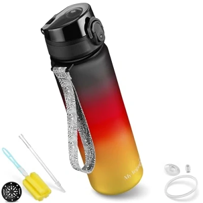 Image of My Vesperbox Minny 500ml Children&#039;s Leak Proof Water Bottle with Straw or Strainer Lightweight Tritan BPA Free for Nursery, School