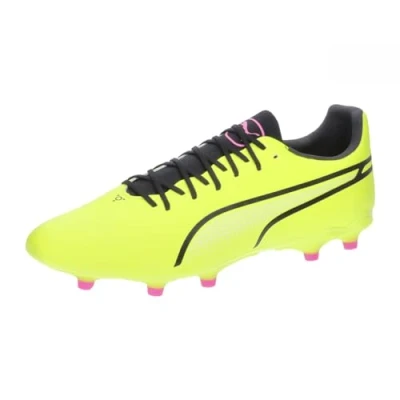 Image of Puma KING PRO FG/AG Moulded stud football boots, Men&#039;s, Size: 6.5, Electric lime/black/poison pink Synthetics/textile