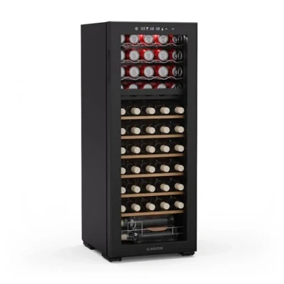 Image of KLARSTEIN Bovella 55 Duo+ Wine Fridge Bottle Capacity, Dual Zone, 5 18C, Touch Control, LED Lighting, UV Protection, Free Standing Cooler