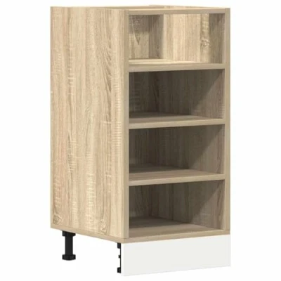 Image of vidaXL Bottom Kitchen Cabinet Sonoma Oak Finish Engineered Wood 40x44.5x81.5 cm Adjustable Feet Storage Cupboard/Cabinetry