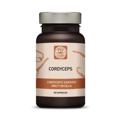 Image of Kala Health Pure Cordyceps Sinensis 740mg Vegetarian Capsules The Natural Mushroom for Increased Vitality, Endurance and Stamina