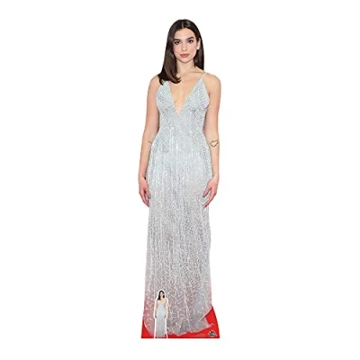 Image of Star Cutouts Ltd CS759 Lifesize Cardboard Free Desktop Cutout of Dua Lipa White Dress 1736cm Tall, Solid, Multi Colour, Regular