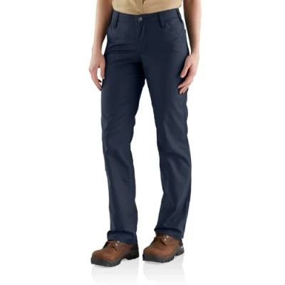 Image of Carhartt Women&#039;s Rugged Professional Series Flex Loose Fit Canvas Work Pant, Navy, W2