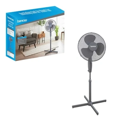 Image of Benross 16&quot; Oscillating Stand Fan Grey