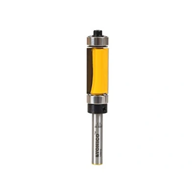 Image of Yonico 14981q Flush Trim Top and Bottom Bearing Router Bit, Diameter: 1/2&quot;, Cutting Height: 1&quot; 1/4&quot; Shank