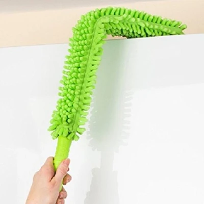 Image of Flexible Head Chenille Microfibre Cleaning Duster with Durable Handle Two Sided for Maximum Assorted Colour