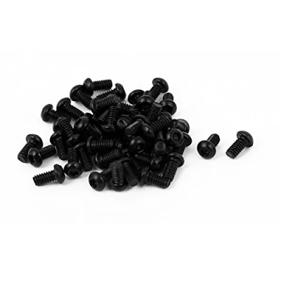 Image of sourcingmap M2x4mm 10.9 Alloy Steel Button Head Hex Socket Cap Screw Bolt Black 50pcs