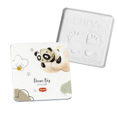 Image of Tiny Love Magic Box Square, Memory Box, Baby Hand and Footprint kit, Keepsake for Boys Girls, Dermatologically Tested, All in One Clay Nursery Decoration, Newborn Gifts, Creations