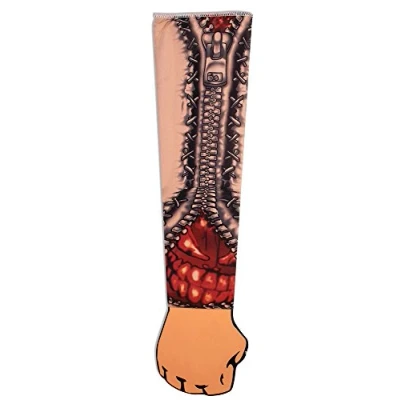 Image of Multicolor Zipper Tattoo Sleeve (Pack of 1) Eye Catching Design, Perfect Accessory for Events, Parties, Halloween, Concerts, &amp; More Halloween
