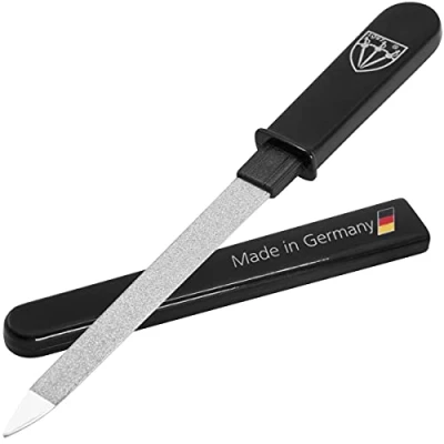 Image of 3 Swords Germany Brand quality double sided SAPPHIRE METAL POCKET NAIL FILE manicure Made in