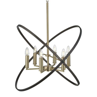 Image of Hoopla 6 Light Pendant Bronze, Brown, E14