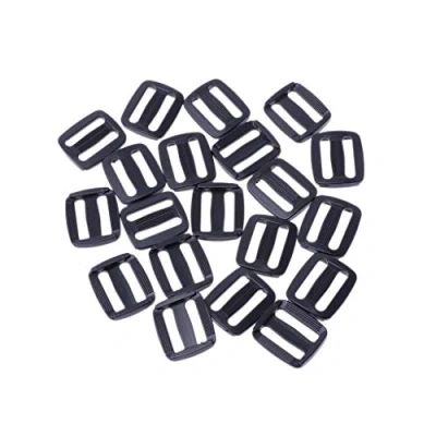 Image of niumanery 20Pcs Plastic Black Curve Tri Glide Slider Adjustable Buckle For Bags Webbing 20mm