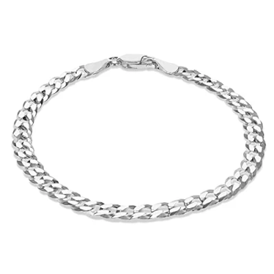 Image of Tuscany Silver Unisex 120 Flat Curb Bracelet 19cm