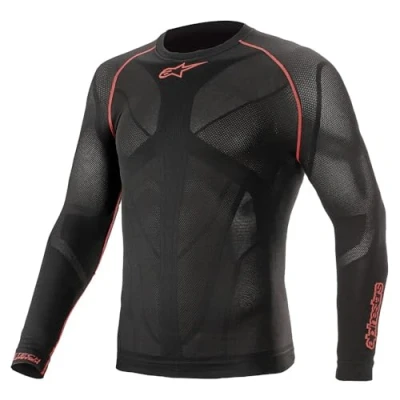 Image of Alpinestars Ride TECH V2 TOP Long Sleeve Summer Jersey 2021: Black/RED XL/2XL