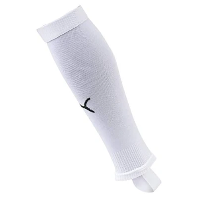 Image of PUMA Men&#039;s LIGA Stirrup Core Football Sock, White/Black, Size 2, Cotton Heel and Toe for Comfort, Knitted to Sock Front, Breathable Mesh