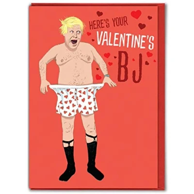 Image of Brainbox Candy Funny Valentines Cards &#039;Boris Valentine&#039;s BJ&#039; Rude Cheeky Hilarious Day For Him Her Boyfriend Girlfriend Husband Wife Partner
