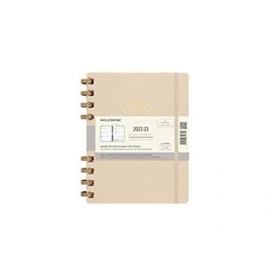 Image of Moleskine Monthly Planner 2022, 2023, 12 Month Diary, Notebook with Hard Cover, Size Extra Large 19 x 25 cm, Remake Sand