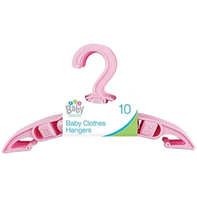 Image of 10x Baby Toddler Childrens Kids Child Small Plastic Clothes Coat Hangers Nursery Pink