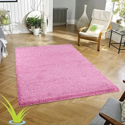 Image of Wadan 160x230cm Baby Pink Shaggy Rugs Living Room 5mm Thick Pile Extra Large Small Medium Rectangular Size Soft Touch Area Non Shedding