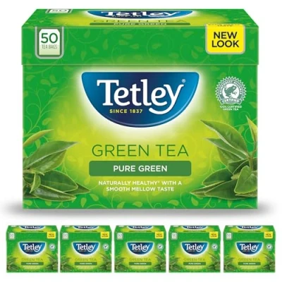 Image of Tetley Pure Green Tea Bags, Pack of 6, 600 gram