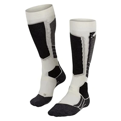 Image of FALKE Women&#039;s SK2 Intermediate Cashmere W KH Functional Yarn Warm Thick 1 Pair Skiing Socks, White (Woolwhite 2060), 4 5