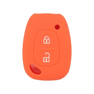 Image of BROVACS Silicone Cover Protector Case Holder Skin Jacket Compatible with RENAULT NISSAN VAUXHALL OPEL 2 Button Remote Key Fob CV9351 Orange