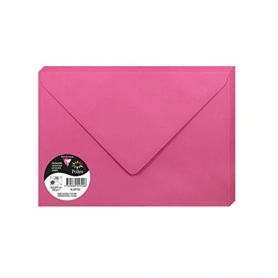 Image of Clairefontaine Ref 5572C Pollen Envelopes (Pack of 20) C5 Sized, 120gsm Paper, Gummed Seal, Inkjet &amp; Laser Printer Compatible, Acid Free Intensive Pink
