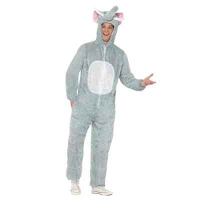 Image of Smiffys Elephant Costume Includes Jumpsuit with Hood Grey L