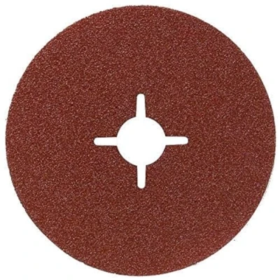 Image of Bosch 2609256243 Fibre Sanding Disc for Angle Grinder Clamped Wood and Metal 115mm 8mm Bore 24 Grit