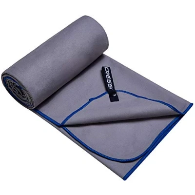 Image of Cressi Unisex Fast Drying Microfibre Towel, Blue/Green, 60x120 UK